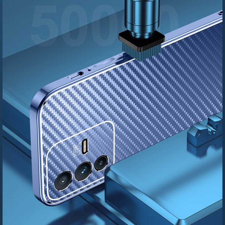 For vivo S12 Metal Frame Carbon Fiber Phone Case
