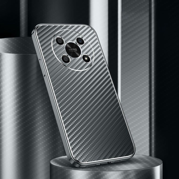For Honor X30 5G Metal Frame Carbon Fiber Phone Case(Grey)