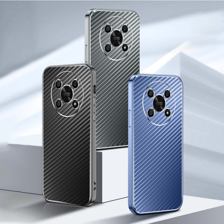 For Honor X30 5G Metal Frame Carbon Fiber Phone Case(Grey)