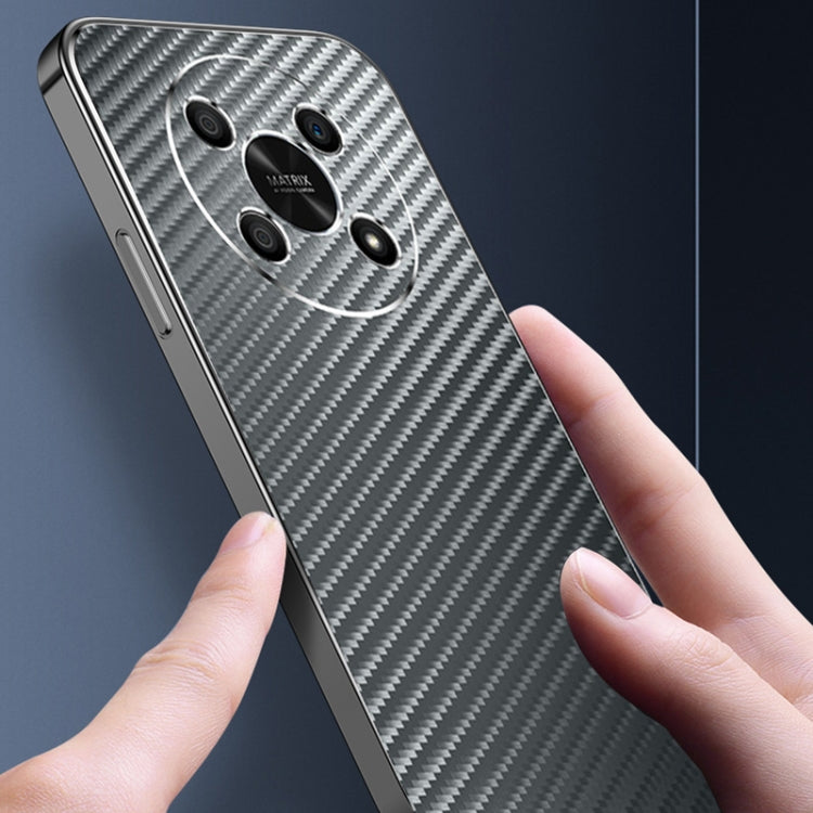 For Honor X30 5G Metal Frame Carbon Fiber Phone Case(Grey)