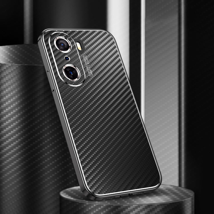 For Honor 60 Metal Frame Carbon Fiber Phone Case