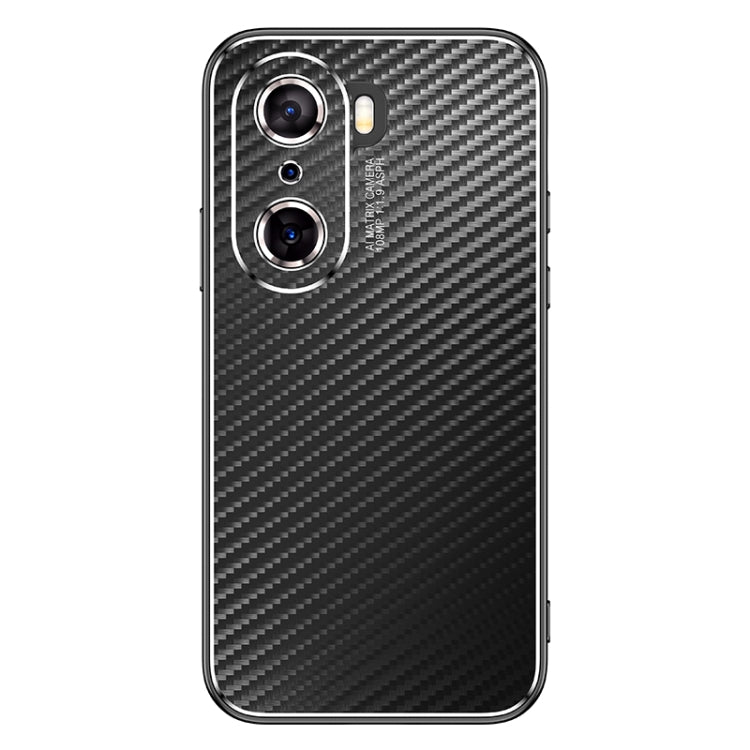 For Honor 60 Metal Frame Carbon Fiber Phone Case
