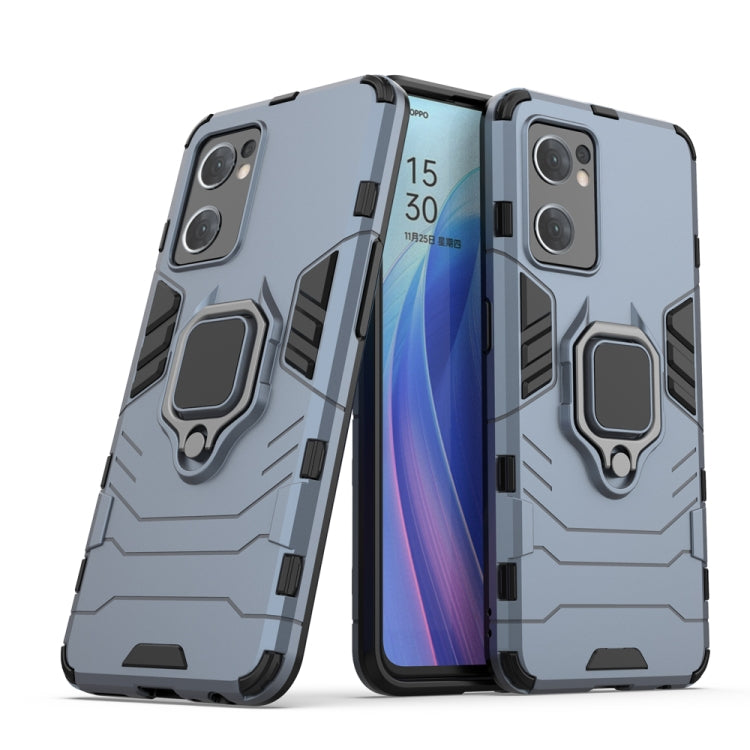 For OPPO Reno7 5G International Version Shockproof PC + TPU Protective Phone Case with Magnetic Ring Holder