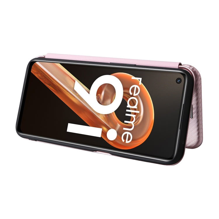 For OPPO Realme 9i / A36 Carbon Fiber Texture Horizontal Flip PU Phone Case