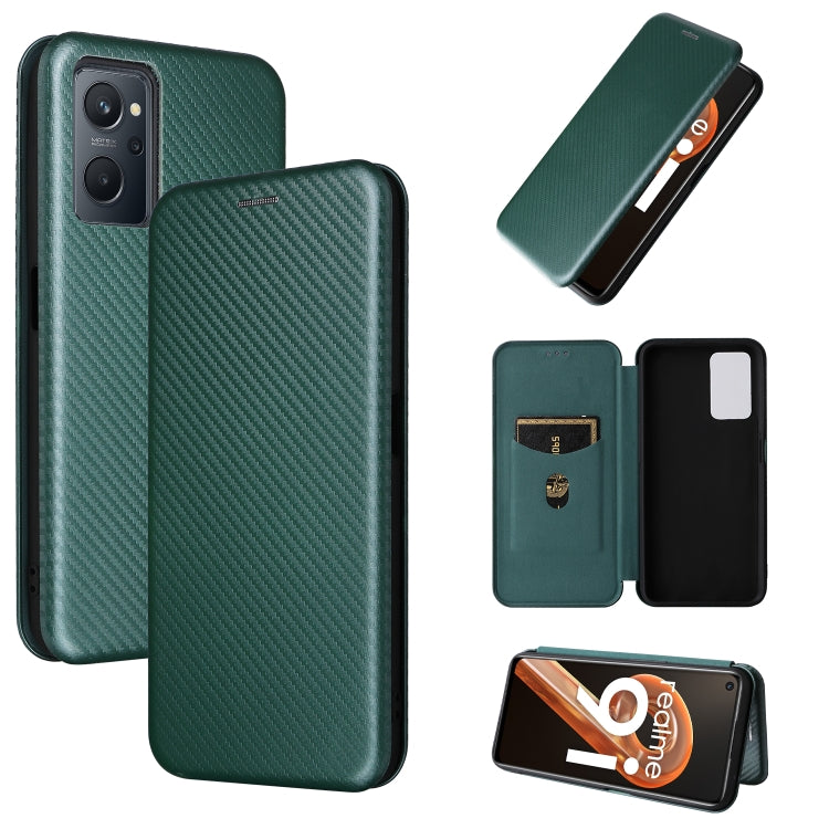 For OPPO Realme 9i / A36 Carbon Fiber Texture Horizontal Flip PU Phone Case