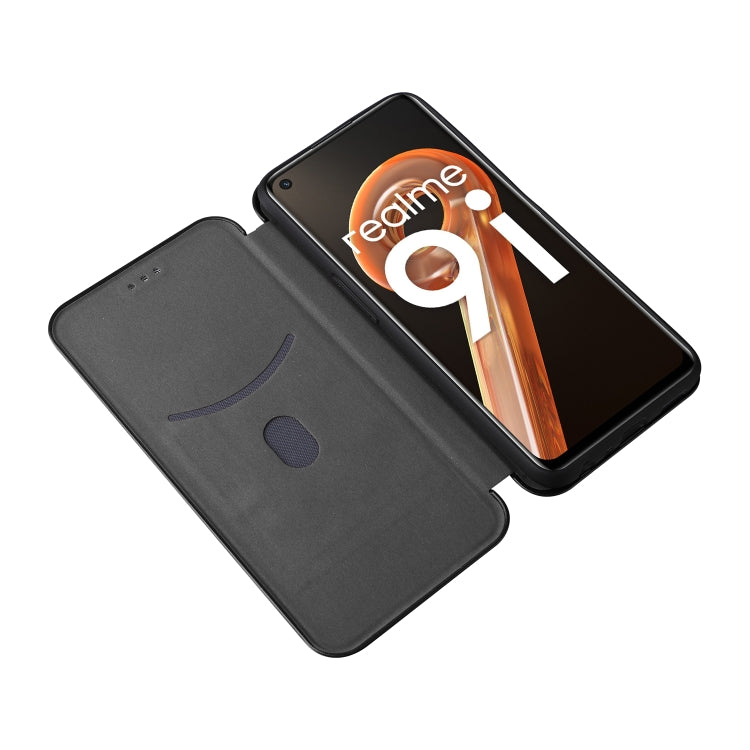For OPPO Realme 9i / A36 Carbon Fiber Texture Horizontal Flip PU Phone Case