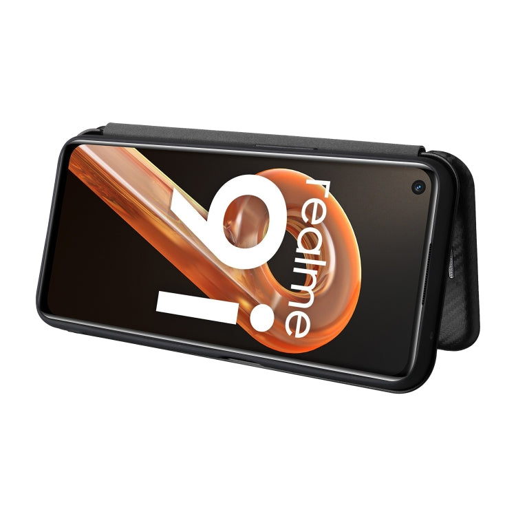 For OPPO Realme 9i / A36 Carbon Fiber Texture Horizontal Flip PU Phone Case