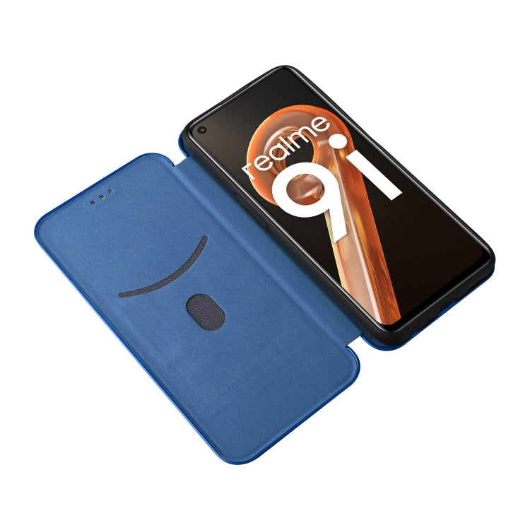 For OPPO Realme 9i / A36 Carbon Fiber Texture Horizontal Flip PU Phone Case