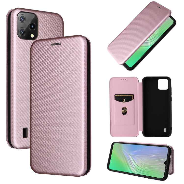 For Blackview A55 Carbon Fiber Texture Horizontal Flip PU Phone Case