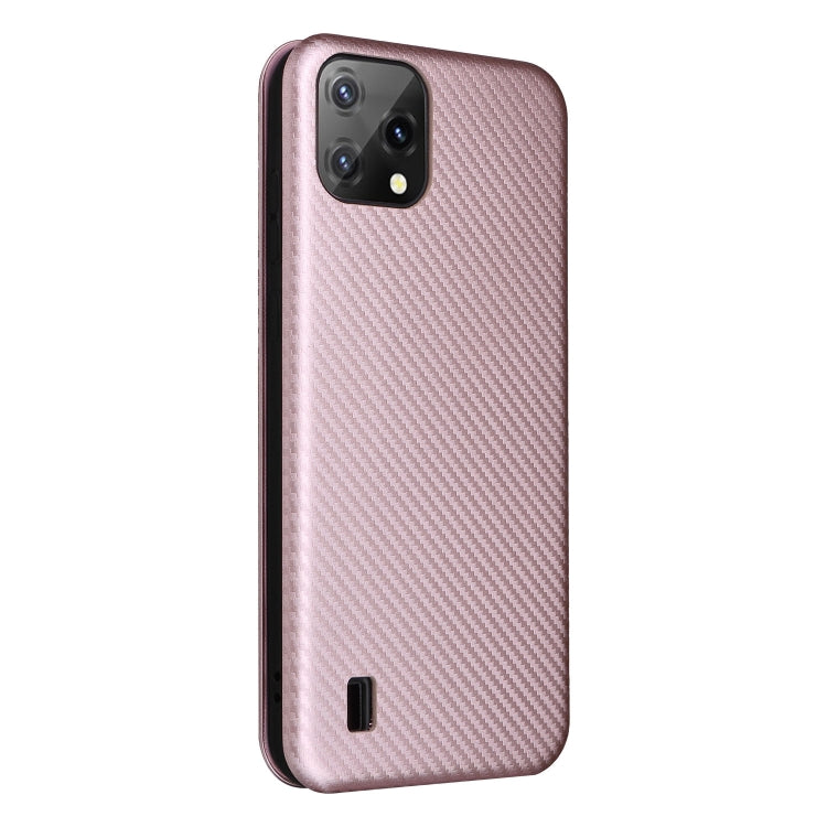 For Blackview A55 Carbon Fiber Texture Horizontal Flip PU Phone Case