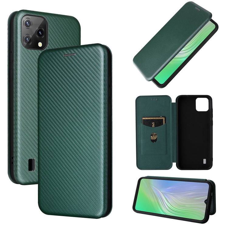 For Blackview A55 Carbon Fiber Texture Horizontal Flip PU Phone Case