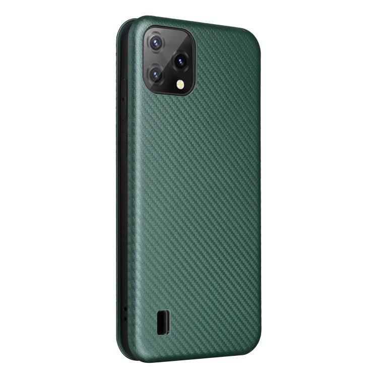 For Blackview A55 Carbon Fiber Texture Horizontal Flip PU Phone Case