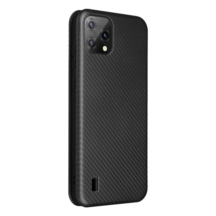 For Blackview A55 Carbon Fiber Texture Horizontal Flip PU Phone Case