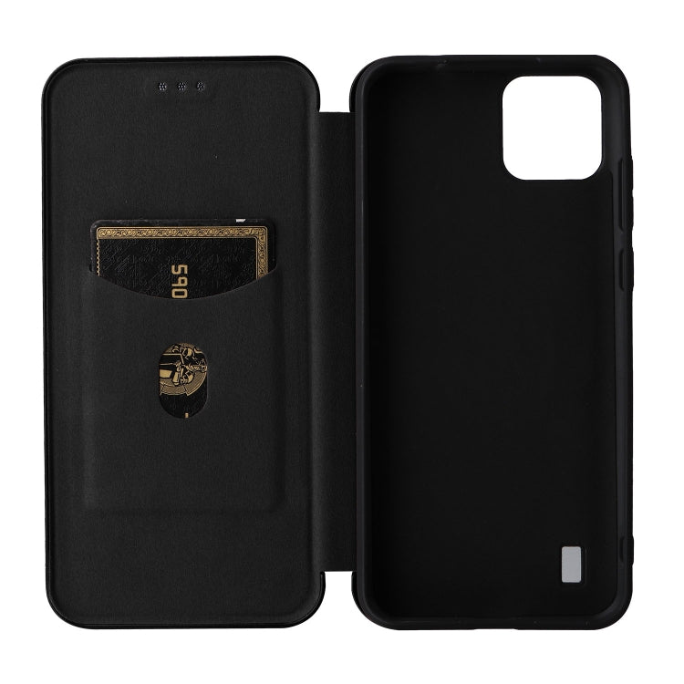 For Blackview A55 Carbon Fiber Texture Horizontal Flip PU Phone Case