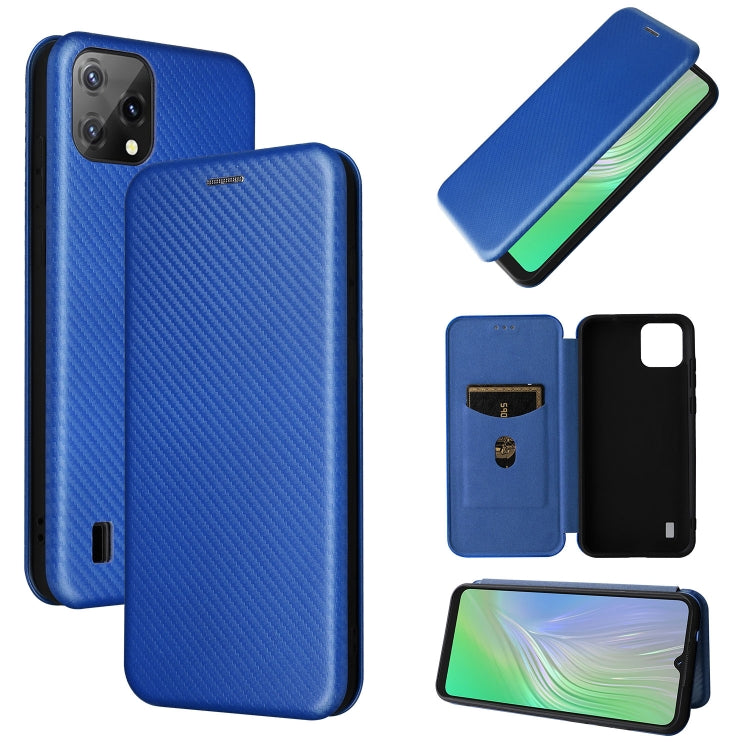 For Blackview A55 Carbon Fiber Texture Horizontal Flip PU Phone Case