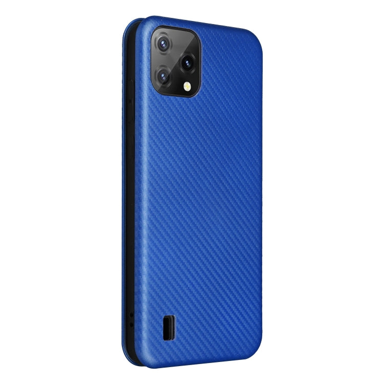 For Blackview A55 Carbon Fiber Texture Horizontal Flip PU Phone Case