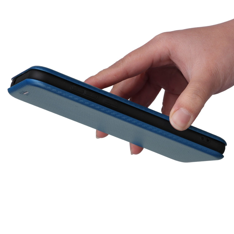For Blackview A55 Carbon Fiber Texture Horizontal Flip PU Phone Case