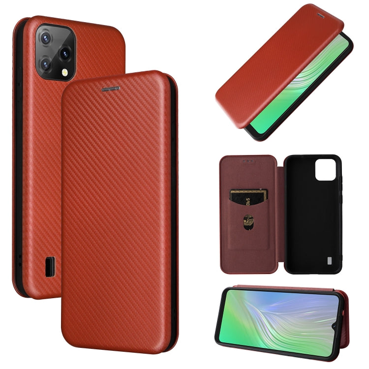 For Blackview A55 Carbon Fiber Texture Horizontal Flip PU Phone Case
