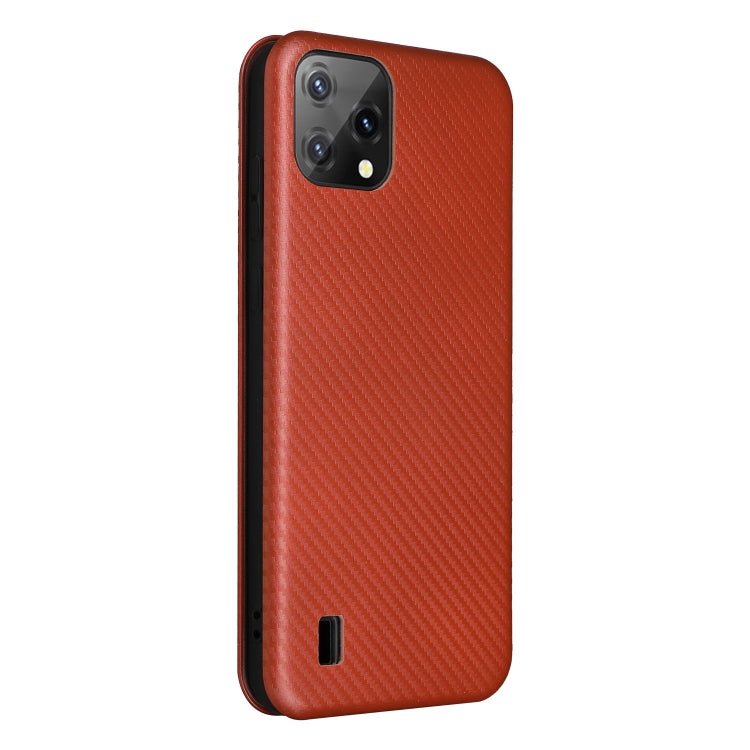 For Blackview A55 Carbon Fiber Texture Horizontal Flip PU Phone Case