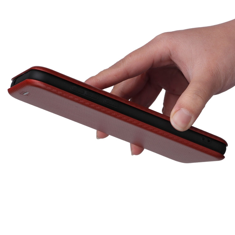 For Blackview A55 Carbon Fiber Texture Horizontal Flip PU Phone Case