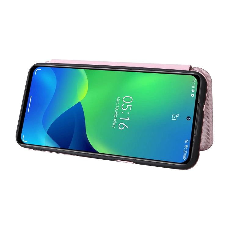 For Ulefone Note 13P Carbon Fiber Texture Horizontal Flip PU Phone Case