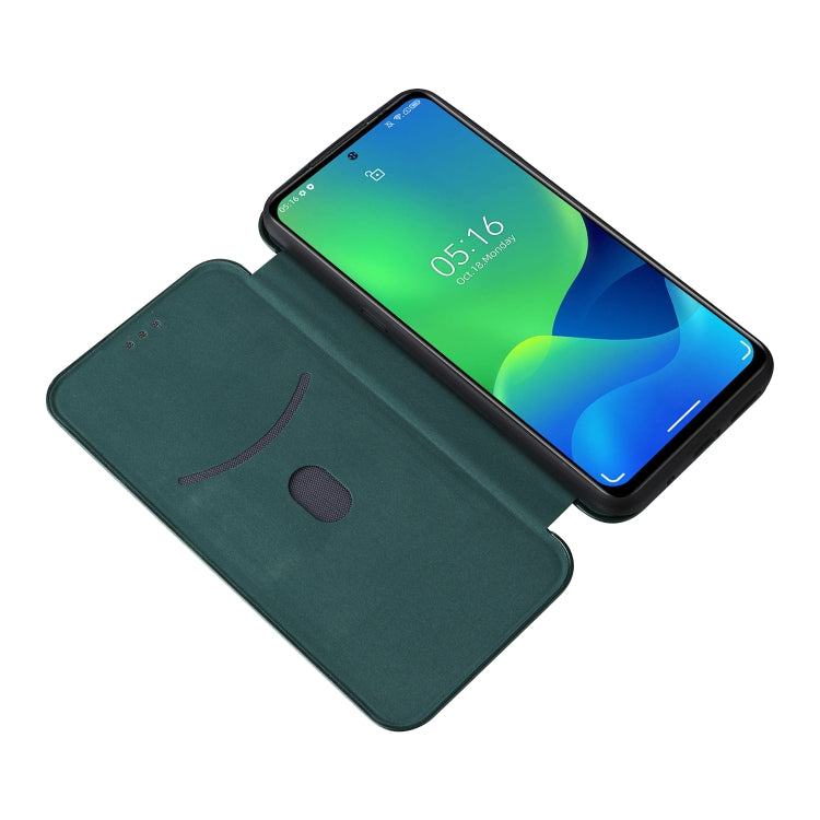 For Ulefone Note 13P Carbon Fiber Texture Horizontal Flip PU Phone Case