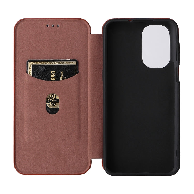 For Ulefone Note 13P Carbon Fiber Texture Horizontal Flip PU Phone Case