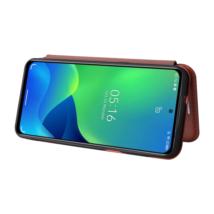 For Ulefone Note 13P Carbon Fiber Texture Horizontal Flip PU Phone Case