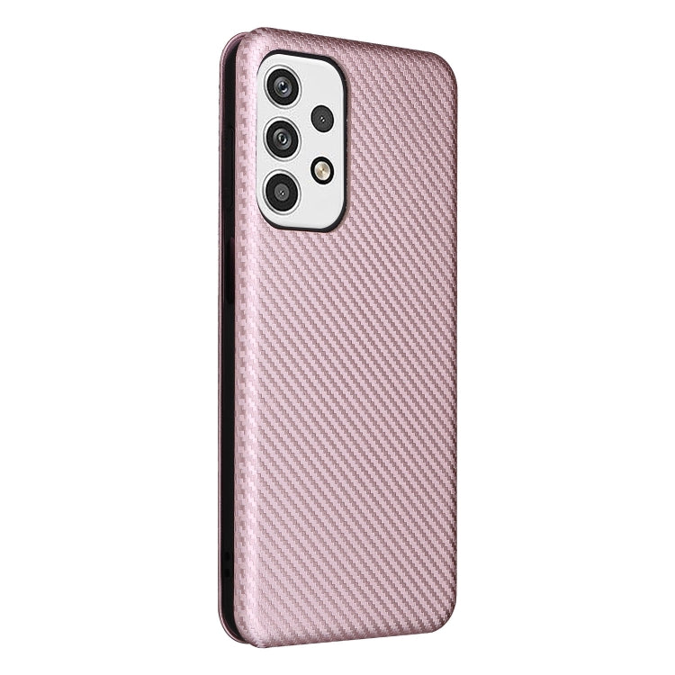 For Samsung Galaxy A23 5G Carbon Fiber Texture Horizontal Flip PU Phone Case