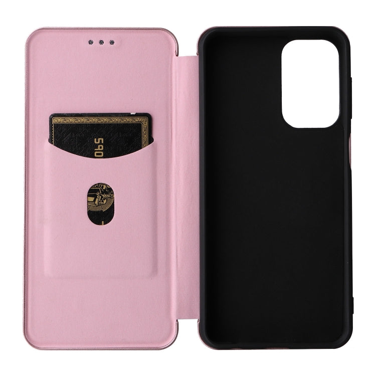 For Samsung Galaxy A23 5G Carbon Fiber Texture Horizontal Flip PU Phone Case