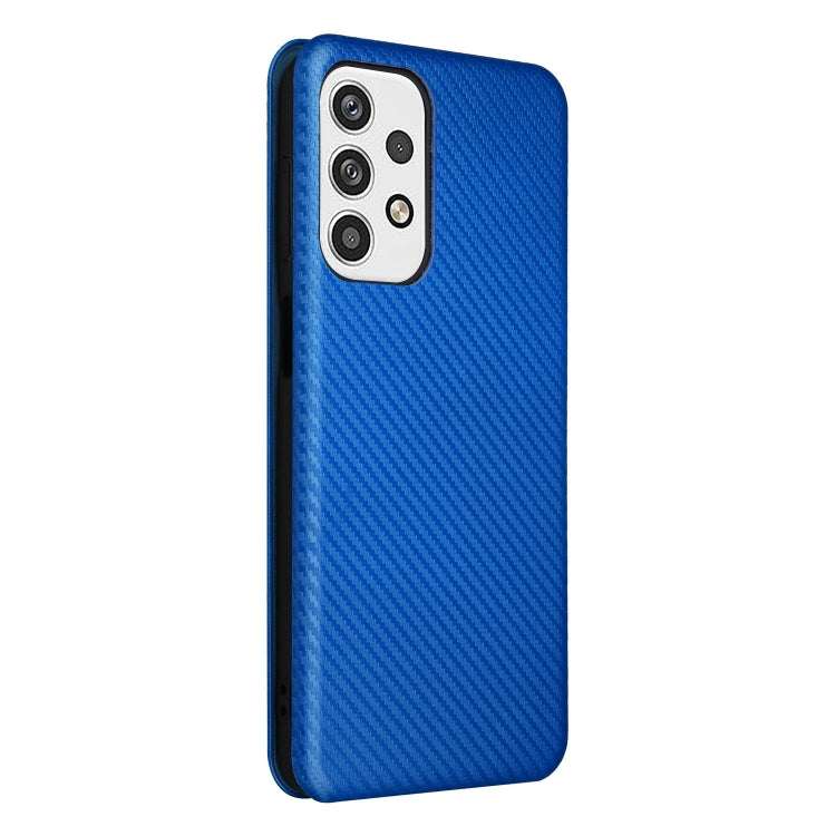 For Samsung Galaxy A23 5G Carbon Fiber Texture Horizontal Flip PU Phone Case