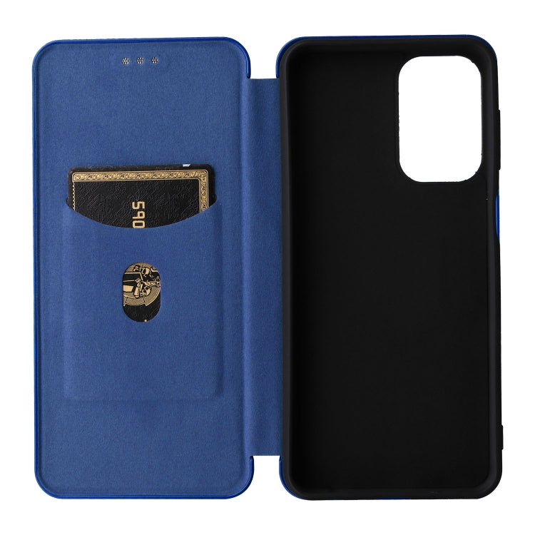 For Samsung Galaxy A23 5G Carbon Fiber Texture Horizontal Flip PU Phone Case