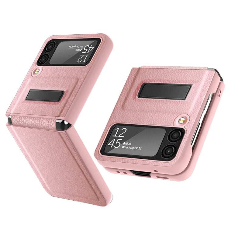 For Samsung Galaxy Z Flip3 5G Litchi Texture Hinge Holder Phone Case