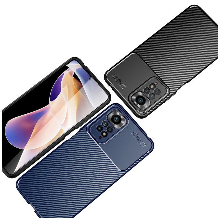 For Xiaomi Redmi Note 11 Pro Overseas Version Carbon Fiber Texture Shockproof TPU Phone Case
