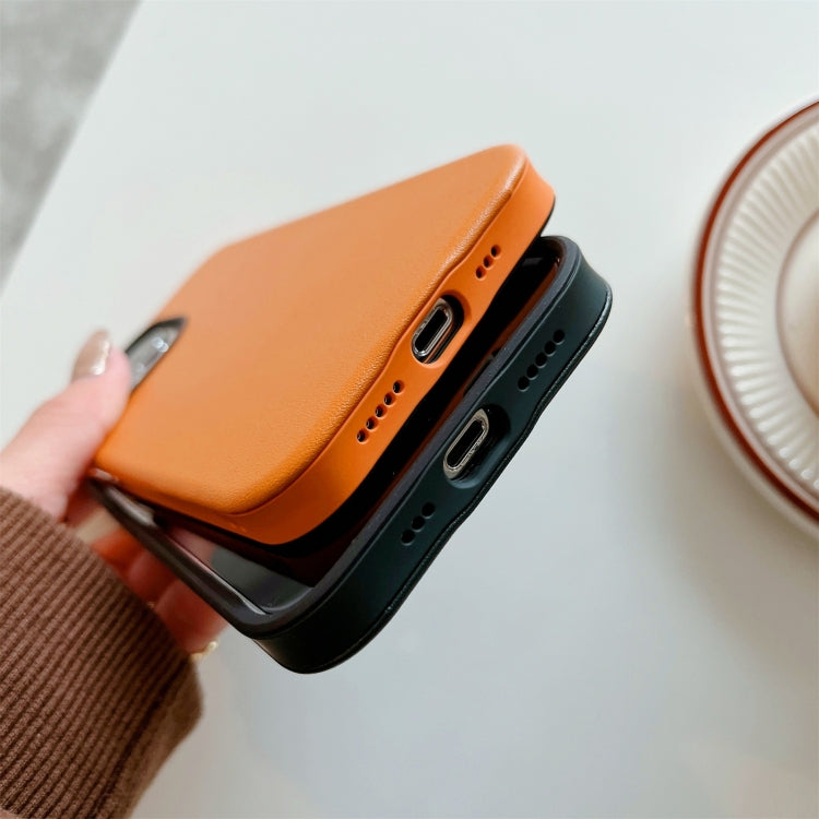 For iPhone 13 Solid Color Leather Phone Case