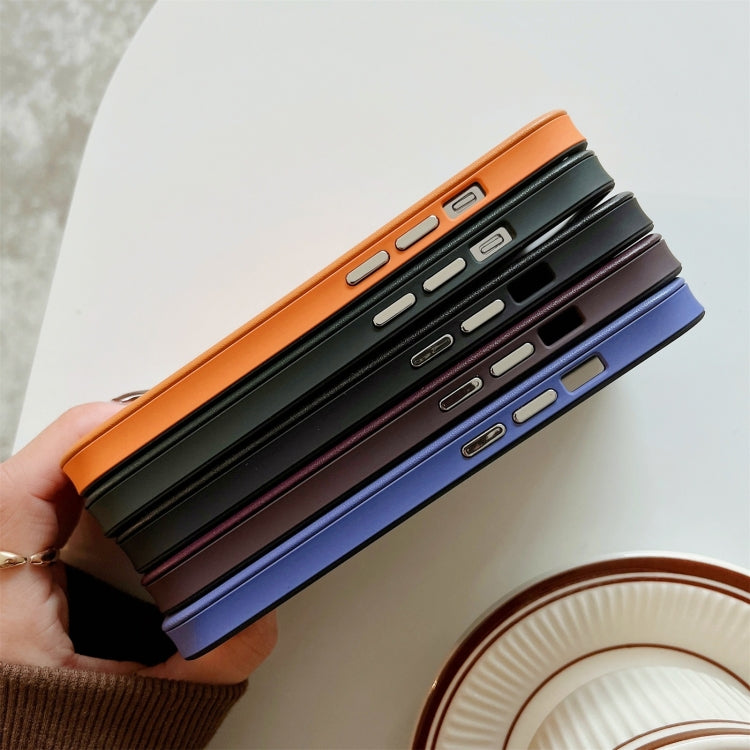 For iPhone 13 Solid Color Leather Phone Case