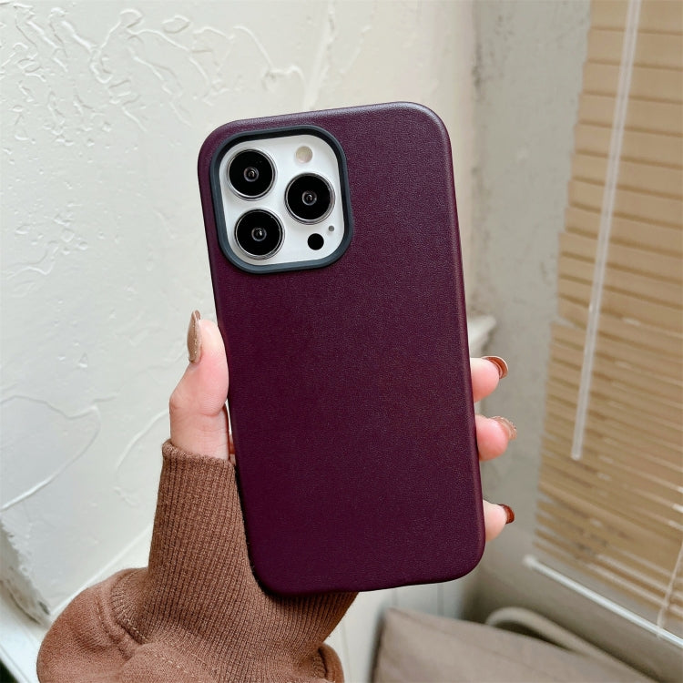 For iPhone 13 Pro Max Solid Color Leather Phone Case