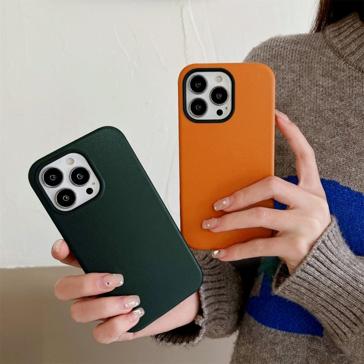 For iPhone 12 / 12 Pro Solid Color Leather Phone Case