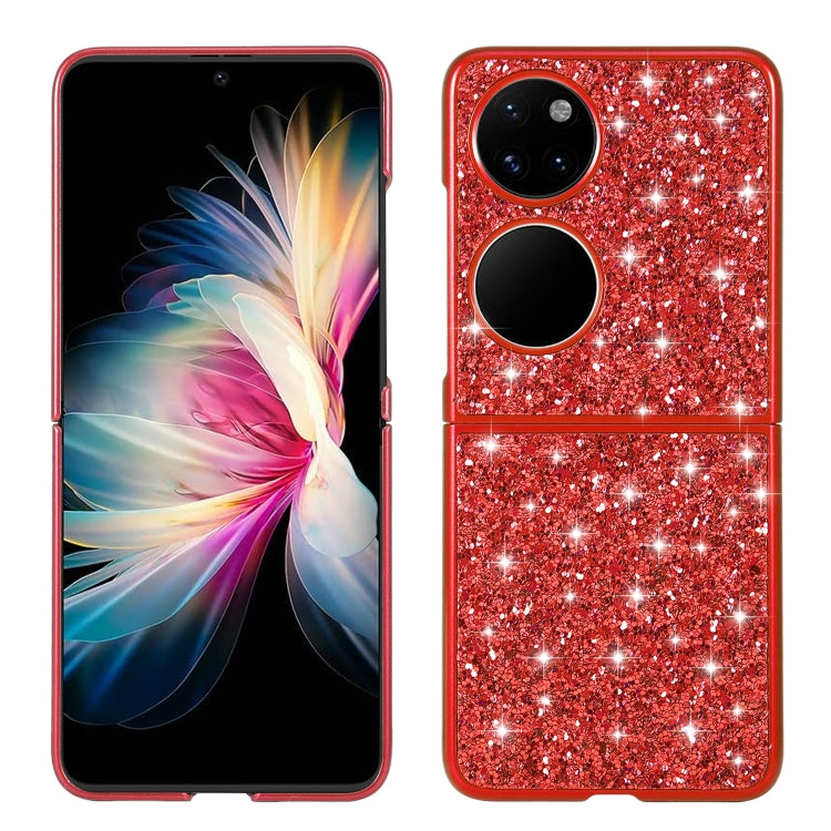 For Huawei P50 Pocket Glitter Powder Shockproof TPU Folding Phone Case