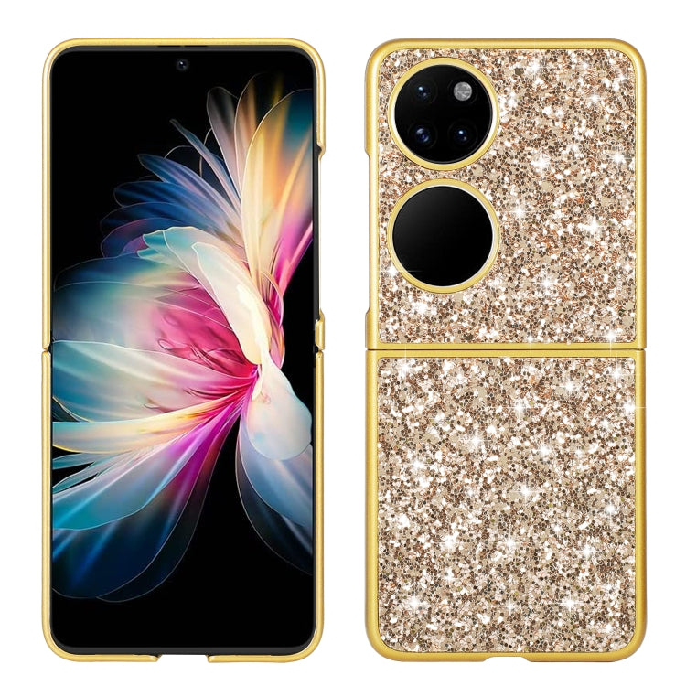 For Huawei P50 Pocket Glitter Powder Shockproof TPU Folding Phone Case