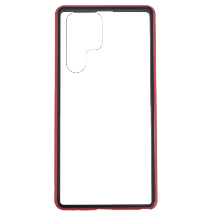 For Samsung Galaxy S22 Ultra 5G HD Magnetic Metal Tempered Glass Phone Case