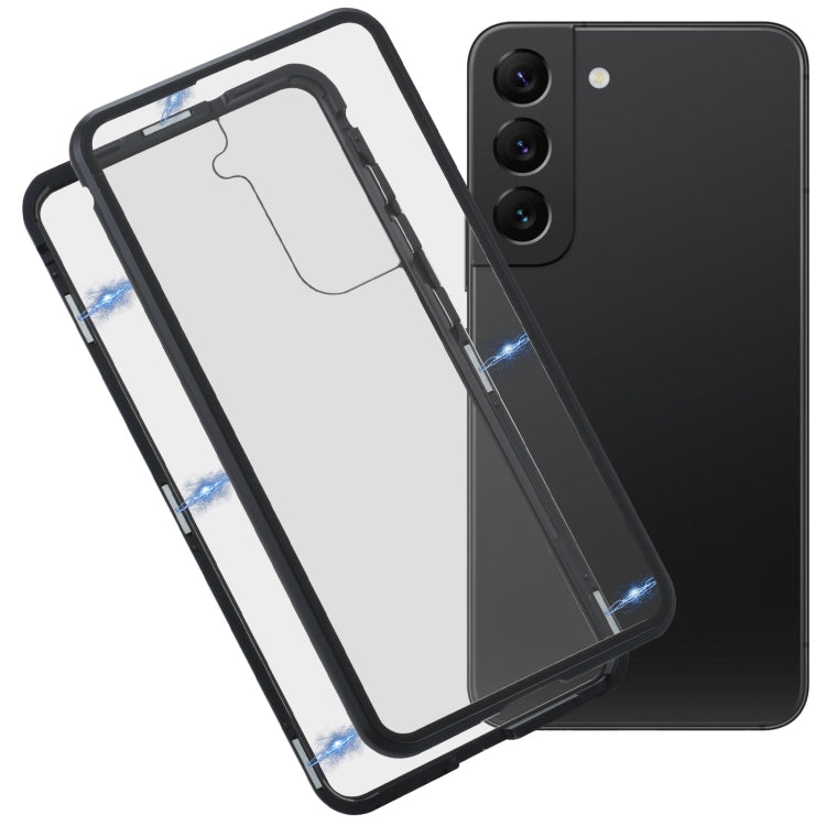 For Samsung Galaxy S21 FE 5G HD Magnetic Metal Tempered Glass Phone Case