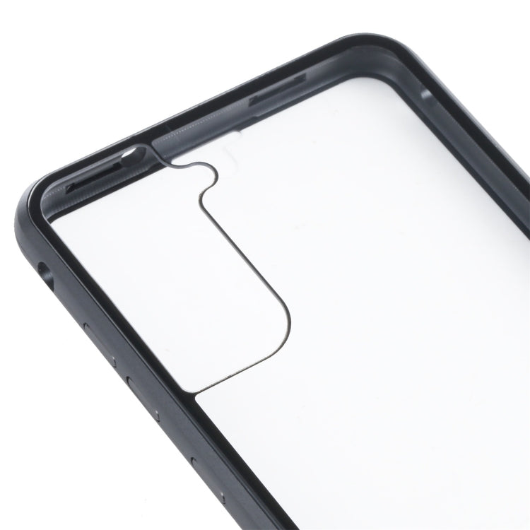 For Samsung Galaxy S21 FE 5G HD Magnetic Metal Tempered Glass Phone Case