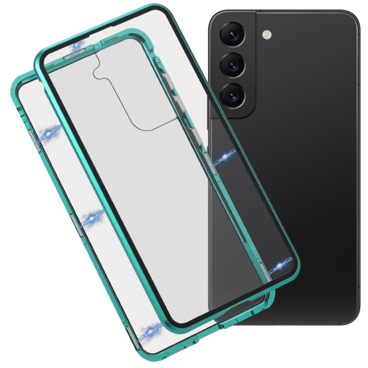 For Samsung Galaxy S21 FE 5G HD Magnetic Metal Tempered Glass Phone Case