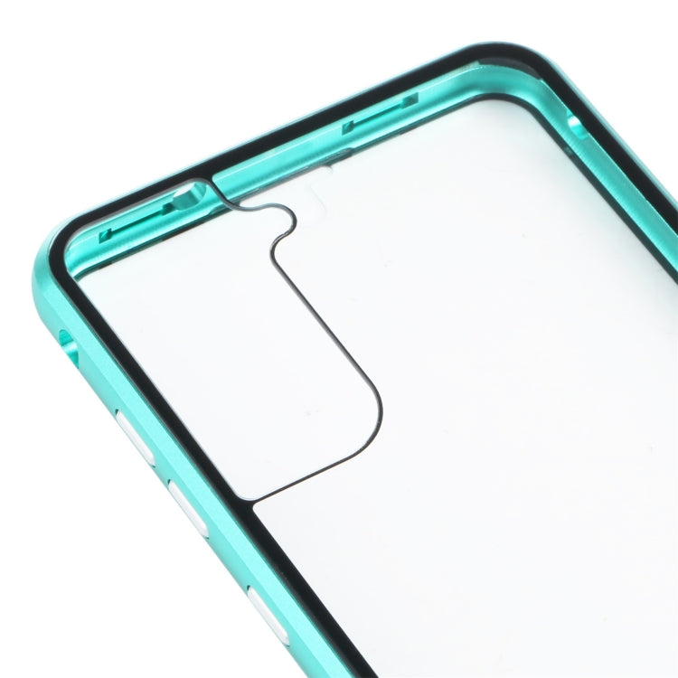 For Samsung Galaxy S21 FE 5G HD Magnetic Metal Tempered Glass Phone Case