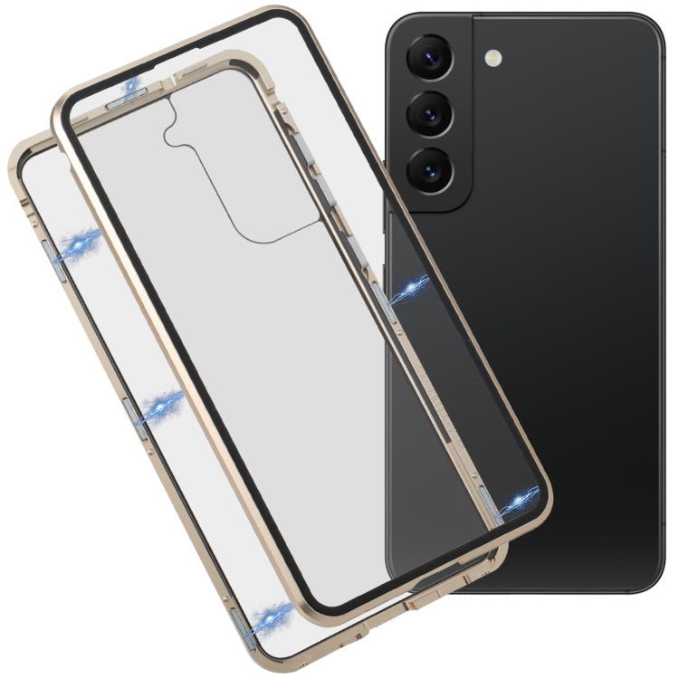 For Samsung Galaxy S21 FE 5G HD Magnetic Metal Tempered Glass Phone Case