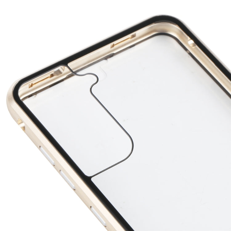 For Samsung Galaxy S21 FE 5G HD Magnetic Metal Tempered Glass Phone Case