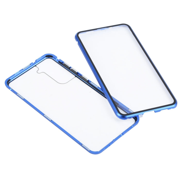 For Samsung Galaxy S21 FE 5G HD Magnetic Metal Tempered Glass Phone Case