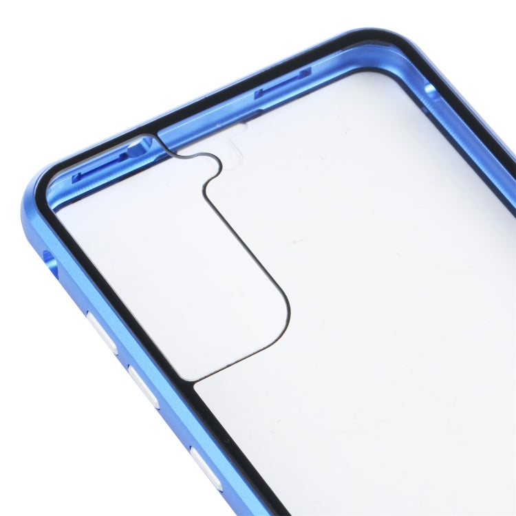 For Samsung Galaxy S21 FE 5G HD Magnetic Metal Tempered Glass Phone Case