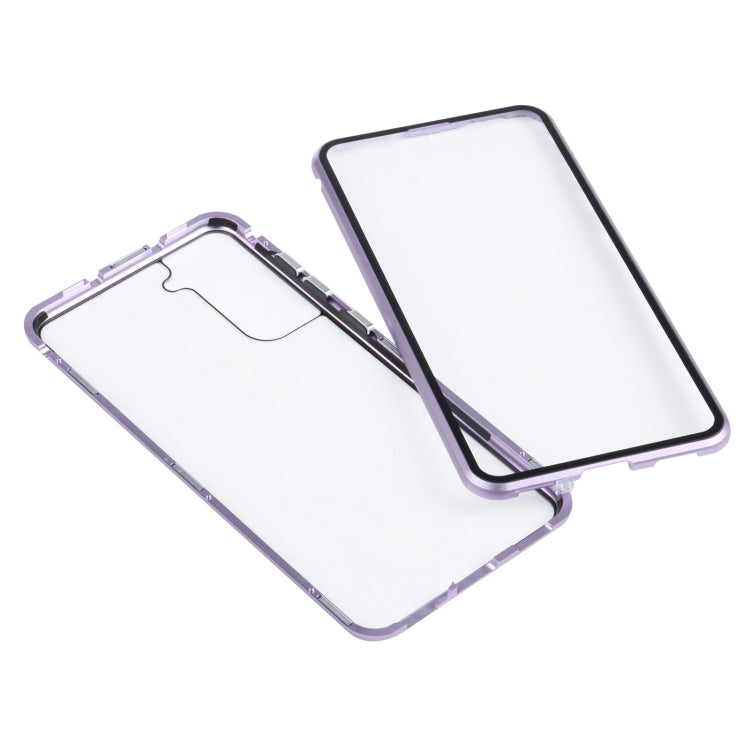 For Samsung Galaxy S21 FE 5G HD Magnetic Metal Tempered Glass Phone Case